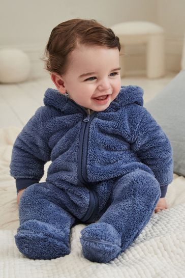 Navy Baby Cosy Fleece All In One 0mths 2yrs