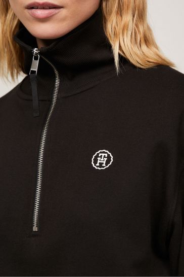 Buy Tommy Hilfiger Crop 1 2 Zip Black Sweatshirt from Next USA