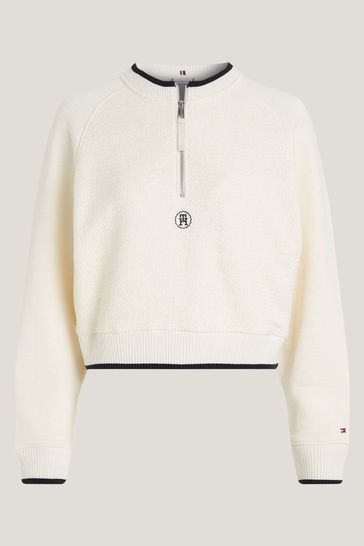 Cream tommy hilfiger discount sweatshirt
