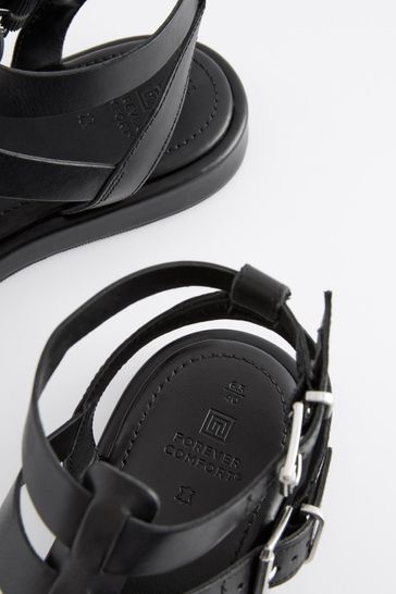 Mens black leather gladiator sandals store
