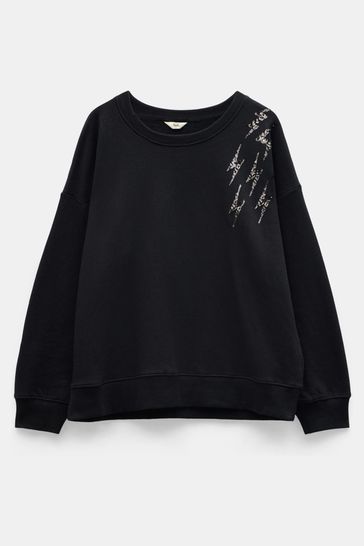 Buy Hush Black Sequin Thunderbolt Relaxed Sweatshirt from Next Croatia