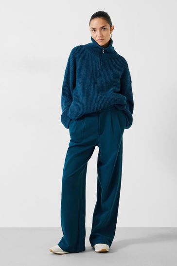 Hush Green Theo Tailored Jersey Trousers