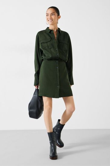 Hush Green Mini Maia Utility Dress