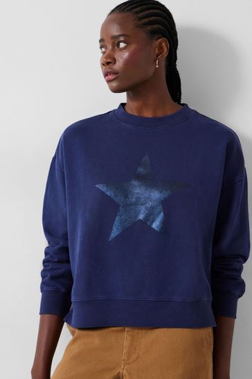 Hush Blue Roxy Metallic Star Sweatshirt