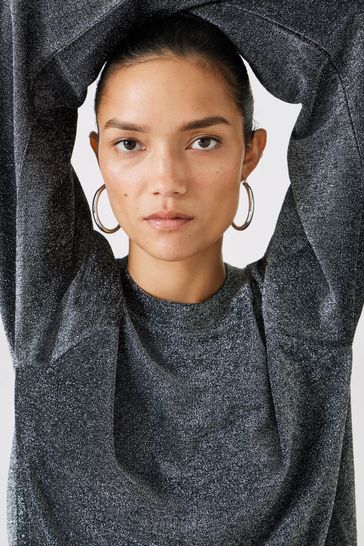 Buy Hush Silver Darcy Raglan Sleeve Sparkle Sweatshirt from Next Saudi Arabia
