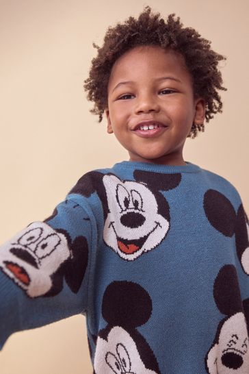 Buy Teal Blue Mickey Mouse Knitted Crew Neck Jumper 3mths 7yrs from Next Netherlands