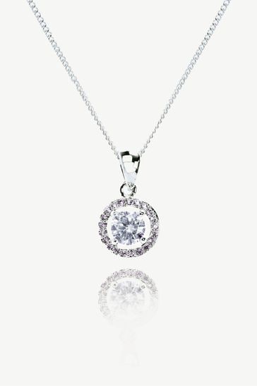 Ivory & Co Silver Balmoral Crystal Dainty Pendant