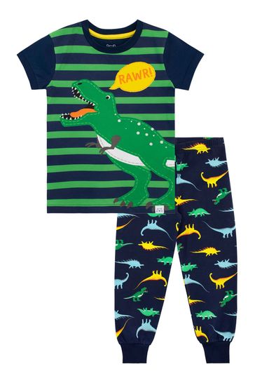 Harry Bear Blue Dinosaur Pyjama Set Snuggle Fit
