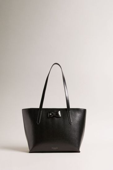 Buy Ted Baker Black Beanne Bow Detail Leather Shopper from Next Slovenia