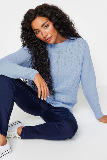 Buy M Co Blue Petite All Over Front Cable Jumper from Next Netherlands