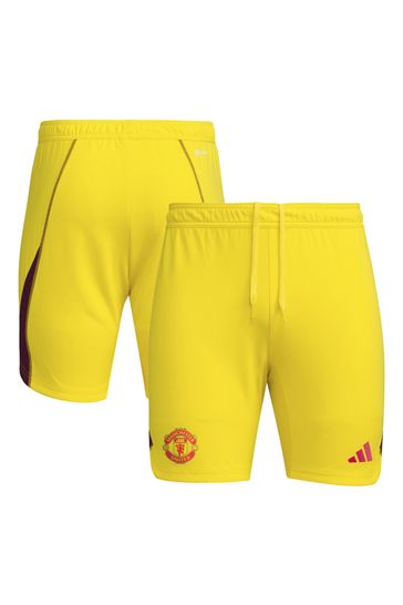 adidas Yellow Manchester United Goalkeeper Shorts 2023-24