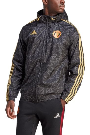 adidas Black Manchester United DNA Windbreaker Jacket