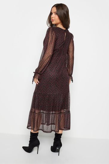 Buy PixieGirl Petite Black Longsleeve Mesh Midaxi Dress from Next