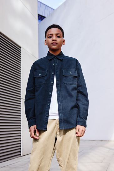 Buy Navy Plain 100 Cotton Overshirt 3 16yrs from Next Bahrain