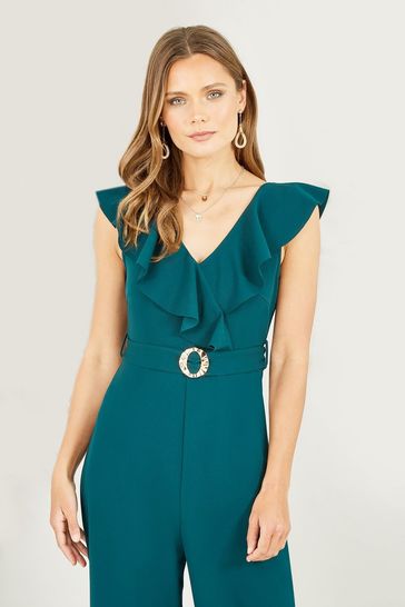Green and gold jumpsuit top