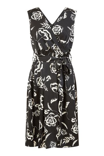 Mela black floral dress top