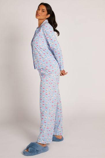 Buy Boux Avenue Blue Christmas Pudding Fleece Supersoft Pyjamas Set from Next Poland