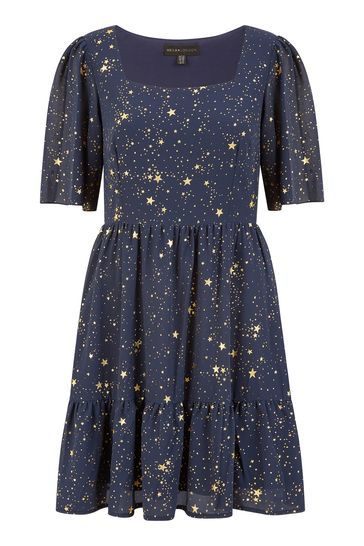 Buy Mela Blue Star Print Skater Dress from Next Luxembourg