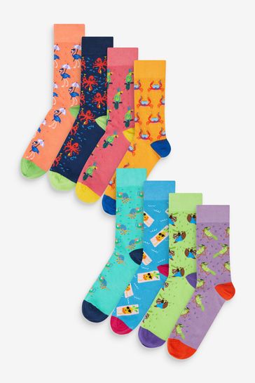 Bright Fun Pattern Socks 8 Pack