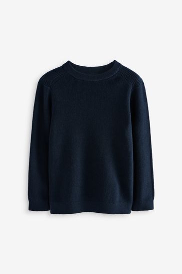Buy Navy Blue Crew Neck Knitted Jumper 3 16yrs from Next Bahrain