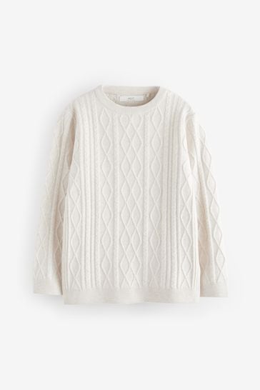 Buy Ecru Cream Cable Knit Jumper 3 16yrs from Next Bahrain