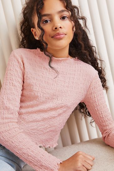 Buy Lipsy Pink Popcorn Crinkle Top 5 16yrs from Next Italy