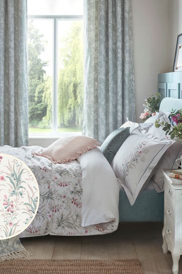 Laura Ashley Soft Natural Mosedale Posy Duvet Cover and Pillowcase Set