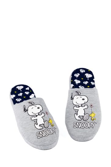 Vanilla Underground Grey Snoopy Womens Mule Slippers