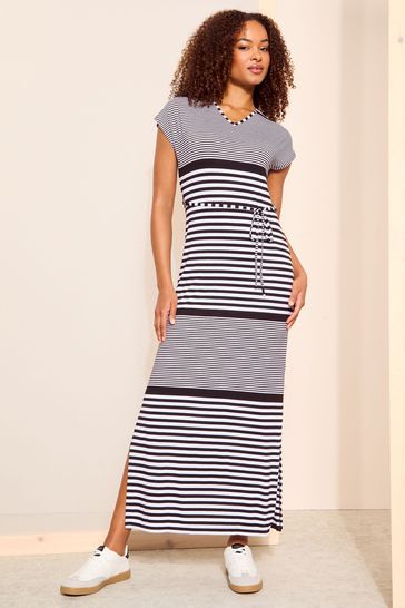 V neck jersey maxi dress 2025