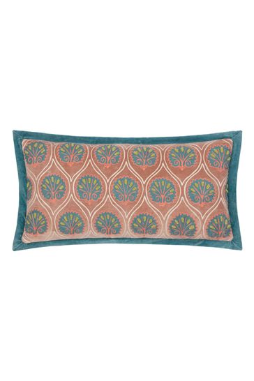 Buy Riva Paoletti RoseFrench Blue Casa Embroidered Cotton Velvet Cushion from Next Bahrain