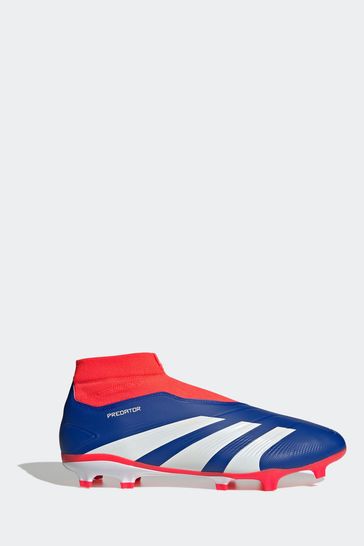 Buy adidas Blue White Predator League Laceless Firm Ground Boots from Next Luxembourg