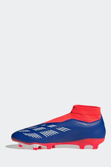 adidas Blue White Predator League Laceless Firm Ground Boots