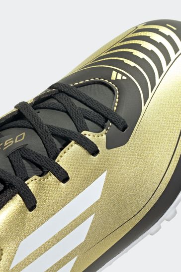 Gold astro turf boots top