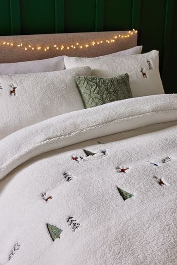 White fleece duvet cover outlet
