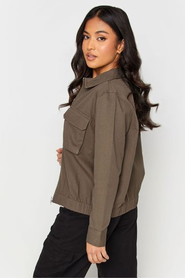 Buy PixieGirl Petite Grey Utility Bomber Jacket from Next Luxembourg