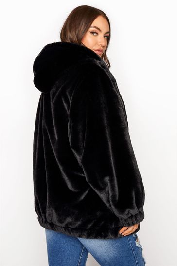 Buy Yours Curve Black Faux Fur Jacket from Next Bahrain