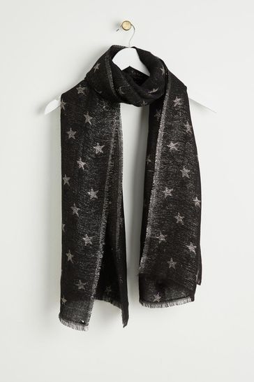 Buy Oliver Bonas Stars Metallic Sparkle Black Lightweight Black