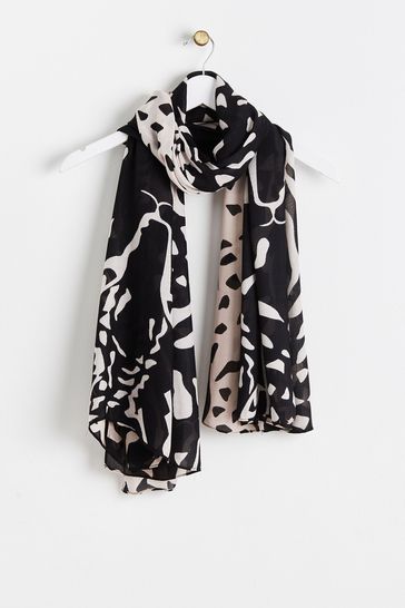 Black print outlet scarf