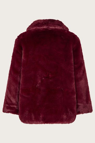 Buy Monsoon Red Faux Fur Collared Coat from Next Ireland