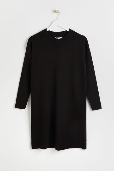 Buy Oliver Bonas Knitted Mini Black Jumper Dress Next