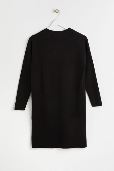 Buy Oliver Bonas Knitted Mini Black Jumper Dress Next