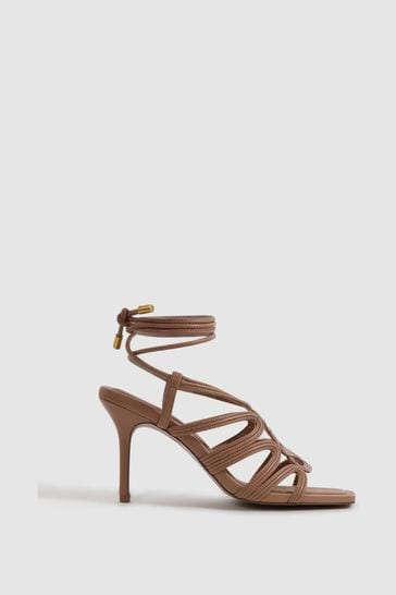 Reiss Nude Keira Strappy Open Toe Heeled Sandals