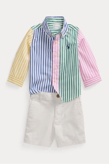 Polo Ralph Lauren Baby White Shirt and Short Set