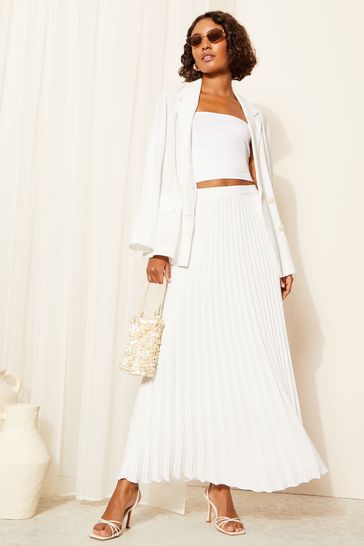 Long pleated floaty skirt online