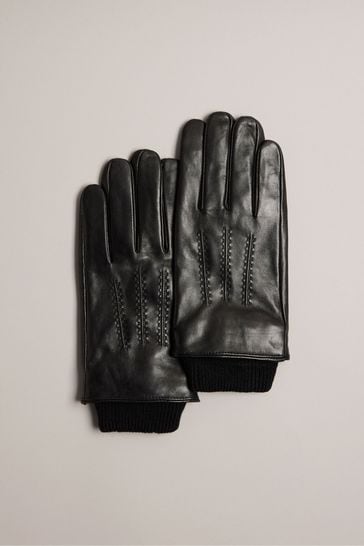 Ted Baker Black Ballat Leather Gloves