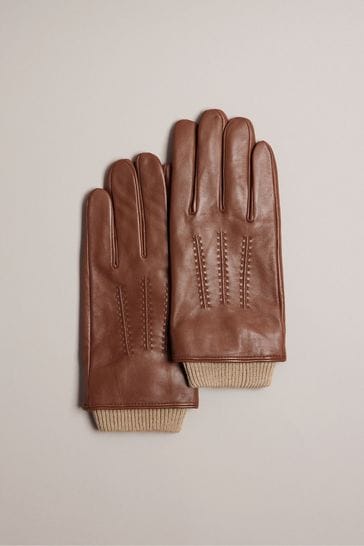 Ted Baker Brown Ballat Leather Gloves