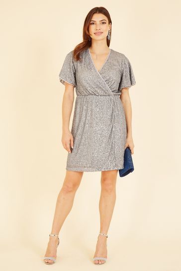Sequin kimono sleeve dress hotsell