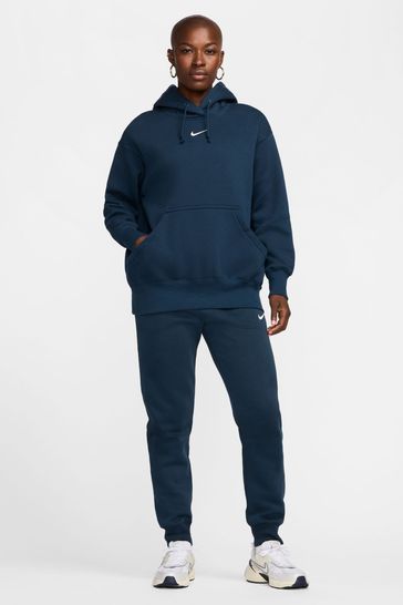 Buy Nike Navy Sportswear Phoenix Fleece Oversized Mini Swoosh Pullover Hoodie from Next Poland