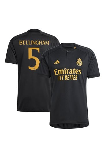 adidas Black Real Madrid Third Shirt 2023-24 - Bellingham 5