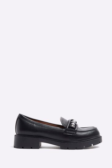 River Island Black Chunky Snaffle Loafers